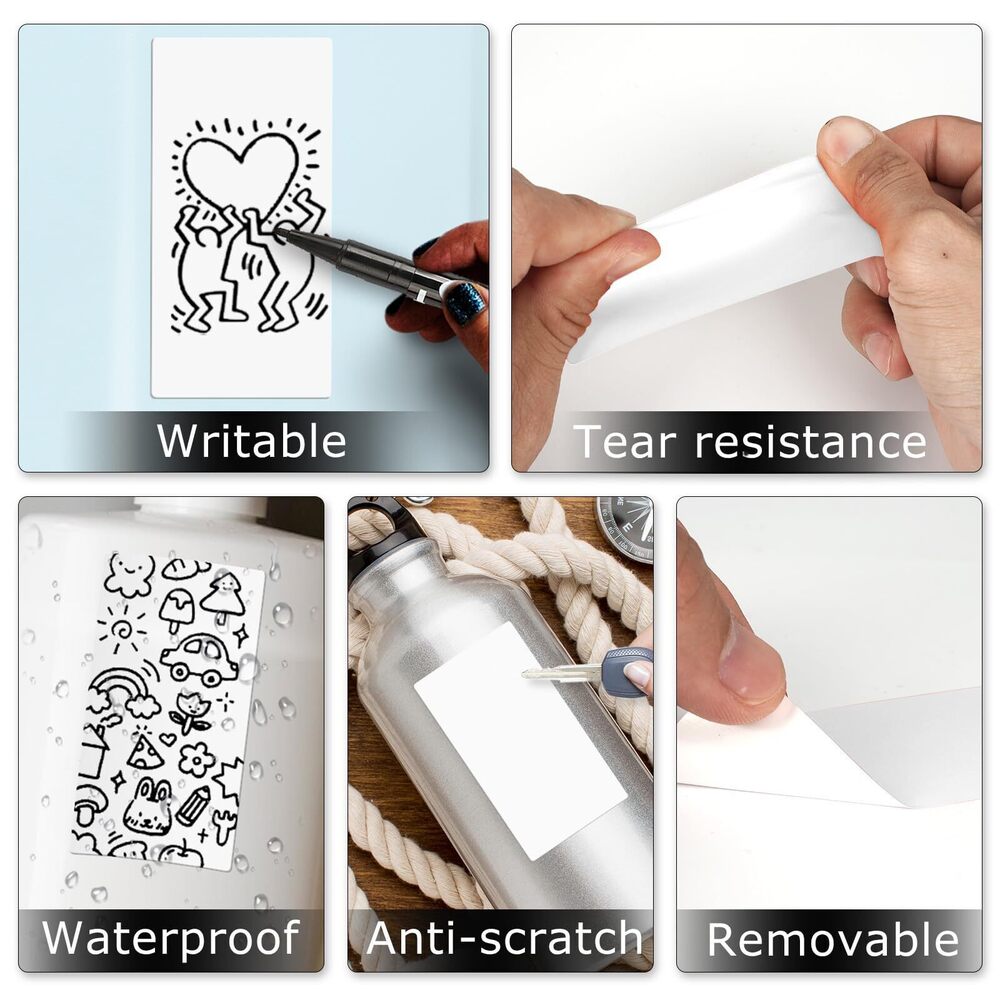 2492 White Color Coding Labels 2 × 4 Inches Rectangle Vinyl Self-Adhesive - Picture 6 of 7